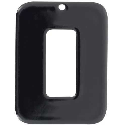 Colgante rectangular de acetato 40x30 mm - Negro x1