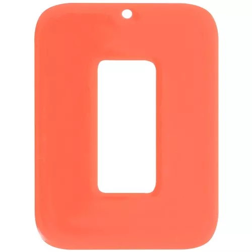 Colgante rectangular de acetato 40x30 mm - Terracota x1