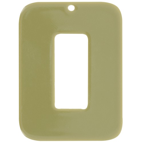 Colgante rectangular de acetato opaco 40x30 mm - Oliva x1