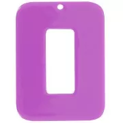 Colgante rectangular de acetato opaco 40x30 mm - Magenta x1