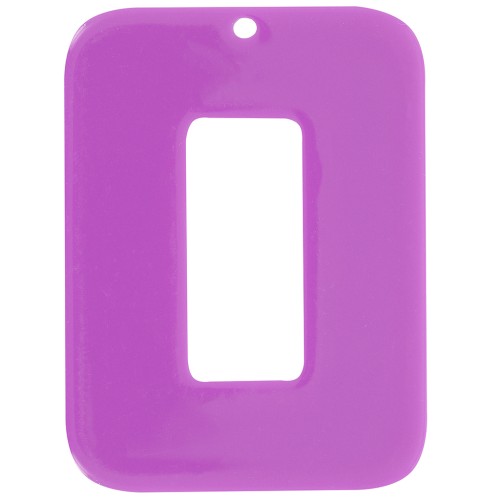 Colgante rectangular de acetato opaco 40x30 mm - Magenta x1
