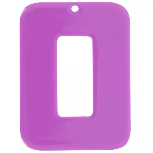 Colgante rectangular de acetato opaco 40x30 mm - Magenta x1
