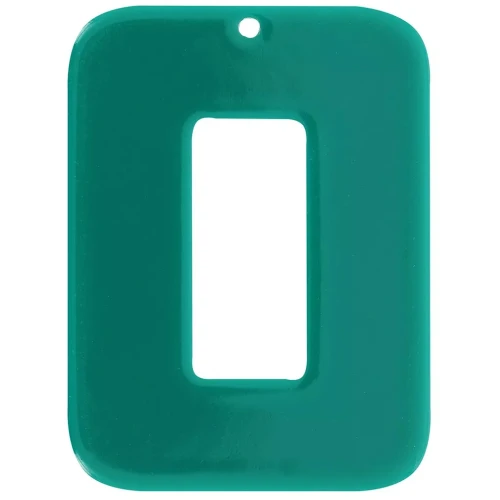 Colgante rectángulo hueco de acetato opaco 40x30 mm - Verde botella x1