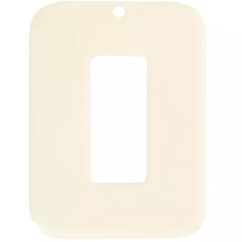 Colgante rectángulo hueco de acetato opaco 40x30 mm - Crudo x1