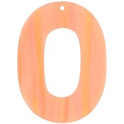 Colgante hueco oval 47x34 mm en acetato opaco - Striped Multi-orange pearly x1