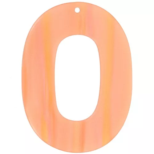 Colgante hueco oval 47x34 mm en acetato opaco - Striped Multi-orange pearly x1