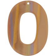 Colgante ovalado de acetato opaco 47x34 mm - Multirayas marrón nacarado x1