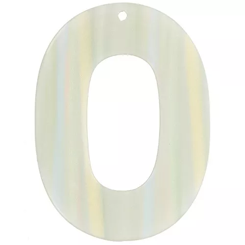 Colgante hueco ovalado 47x34 mm en acetato opaco - Perla verde claro multirayas