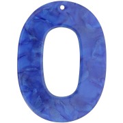 Colgante ovalado de acetato opaco 47x34 mm - Azul real nacarado x1