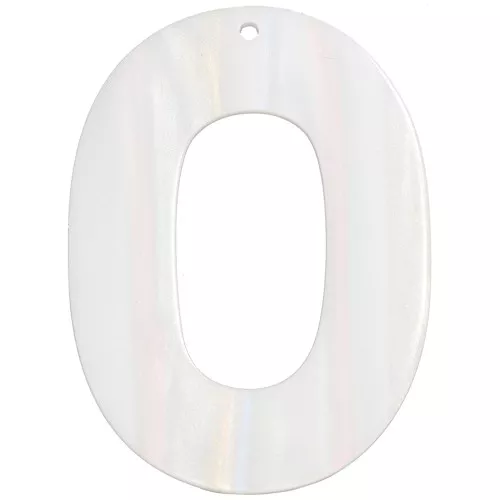 Colgante ovalado hueco de acetato 47x34 mm - Perla multiblanca rayada x1