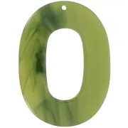 Verde - Colgante ovalado de acetato transparente 47x34 mm - Oliva jaspeado x1 Colgante ovalado de acetato transparente 47x34 mm - Oliva jaspeado x1