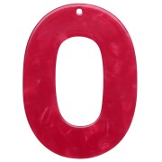 Colgante ovalado de acetato transparente 47x34 mm - Rojo x1|raw }}