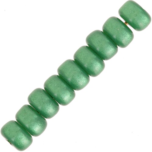 Cuentas arandalas Heishi Super Polaris 6x4 mm - Verde x10