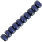 Cuentas arandalas Heishi Super Polaris 6x4 mm - Azul marino x10