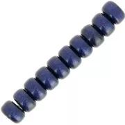 Cuentas arandalas Heishi Super Polaris 6x4 mm - Azul marino x10