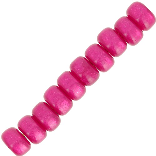 Cuentas arandalas Heishi Super Polaris 6x4 mm - Fucsia x10