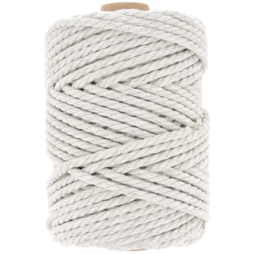 Bobina de cordón de algodón para macramé de 5 mm - Gris Twist x50m