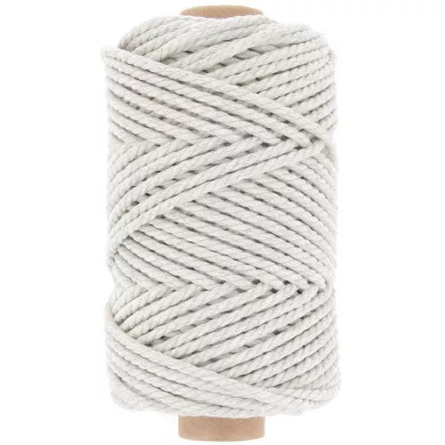 Bobina de cordón de macramé de algodón de 3 mm - Gris Twist x50m