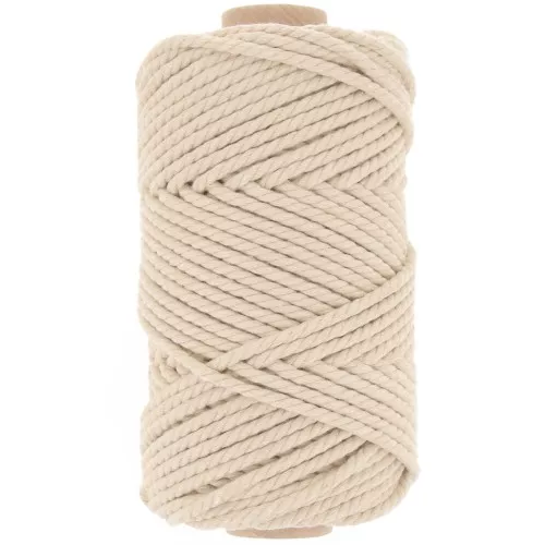 Bobina de cordón de algodón para macramé de 3 mm - Beige x50m