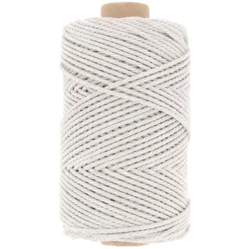 Bobina de cordón de algodón para macramé de 2 mm - Gris Twist x100m