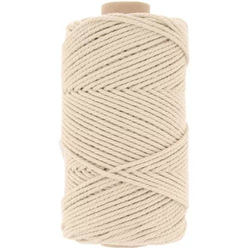 Bobina de cordón de algodón para macramé de 2 mm - Beige x100m