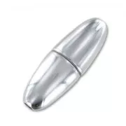 Cierre magnético 31 mm para cordón 3 mm plateado x1