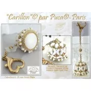 Cabujón redondo de vidrio de Puca® 25 mm - Sage x1