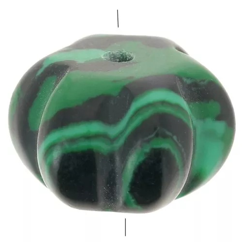 Cuenta calabaza redonda 12 mm imitación piedra preciosa - Malaquita x1