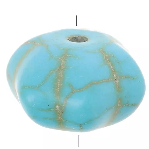 Cuenta calabaza redonda 12 mm imitación piedra preciosa - Turquesa x1