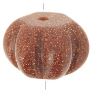 Cuenta calabaza redonda 12 mm Piedra Oro - imitación piedra sol x1