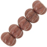 Cuenta calabaza redonda 12 mm Piedra Oro - imitación piedra sol x1