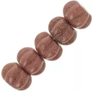 Cuenta calabaza redonda 12 mm Piedra Oro - imitación piedra sol x1