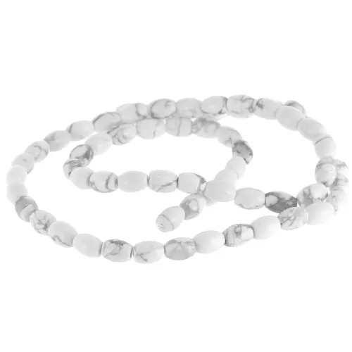 Piedra preciosa cuentas de oliva 6x4 mm - Howlite x40cm
