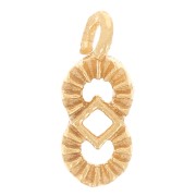 Mini dije étnico hueco 9x4 mm - Dorado con oro fino x1