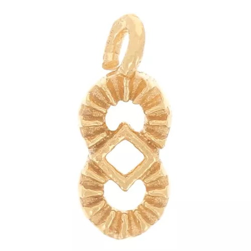 Mini dije étnico hueco 9x4 mm - Dorado con oro fino x1