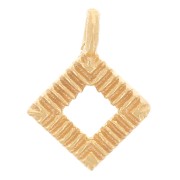 Mini dije de diamante hueco 9x7 mm - Dorado con oro fino x1|raw }}