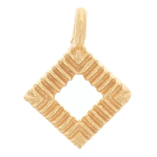 Mini dije de diamante hueco 9x7 mm - Dorado con oro fino x1