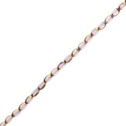 Cuentas de cristal facetadas con forma de oliva, 7x4 mm - Light Amethyst - Dorado, 32 cm