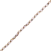 Cuentas de cristal facetadas con forma de oliva, 7x4 mm - Light Amethyst - Dorado, 32 cm