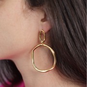 Colgante oval irregular 47x41,5 mm - Dorado con oro fino x1