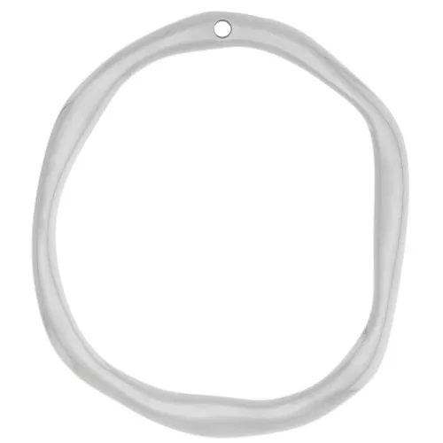 Colgante oval irregular 47x41,5 mm - Plateado fino x1