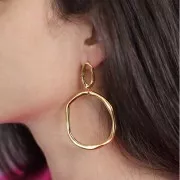 Colgante oval irregular 47x41,5 mm - Plateado fino x1