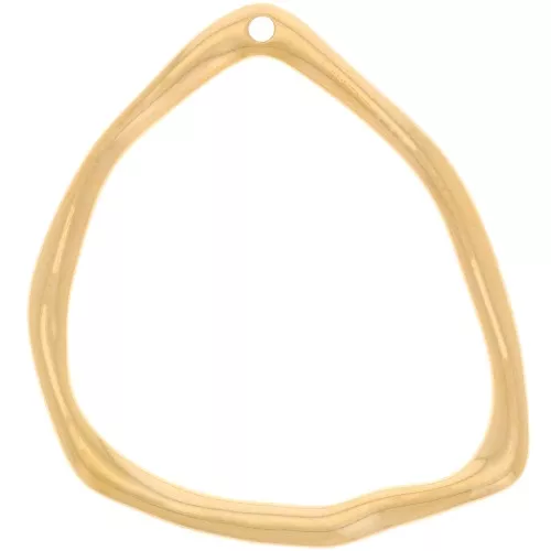 Colgante triángulo irregular 39x35 mm - Dorado con oro fino x1
