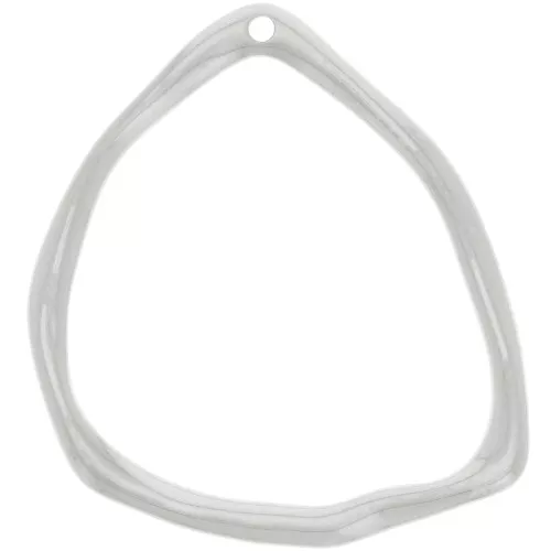 Colgante triángulo irregular 39x35 mm - Plateado fino x1
