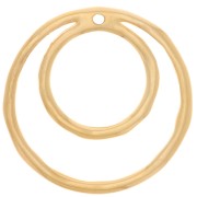 Colgante doble círculo irregular 36 mm - Dorado con oro fino x1