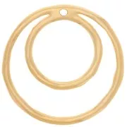 Colgante doble círculo irregular 36 mm - Dorado con oro fino x1
