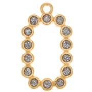 Colgante rectángulo 26x15mm con resina epoxi - Dorado con oro fino - Plata con purpurina