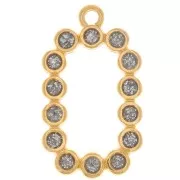 Colgante rectángulo 26x15mm con resina epoxi - Dorado con oro fino - Plata con purpurina