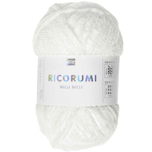Ovillo Ricorumi Nilli Nilli de Rico Design para Amigurumi - Blanco 001 x25g