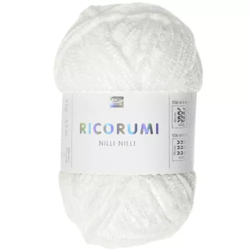 Ovillo Ricorumi Nilli Nilli de Rico Design para Amigurumi - Blanco 001 x25g